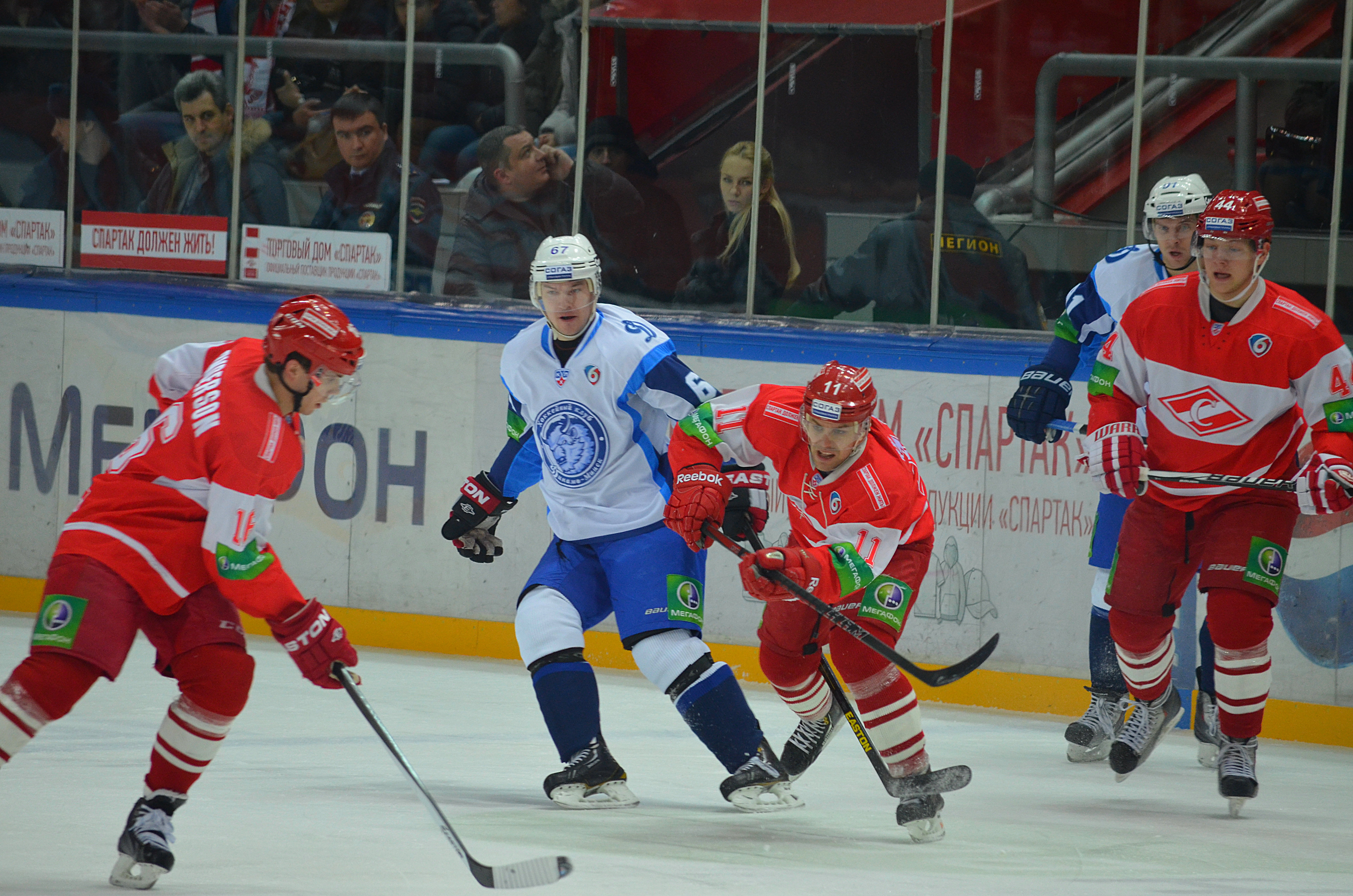 в средней зоне