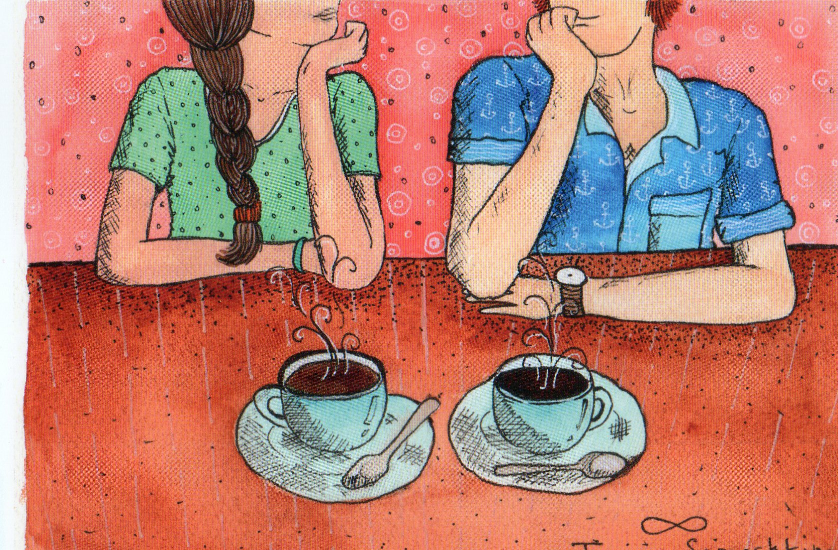 Рисунки беседа за чаем