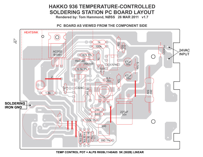 Hakko 003 нагревательный элемент схема