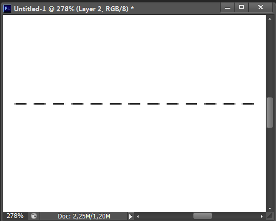 Как в фотошопе нарисовать пунктирную прямую линию
