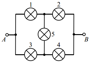 Три одинаковые лампы соединены по схеме